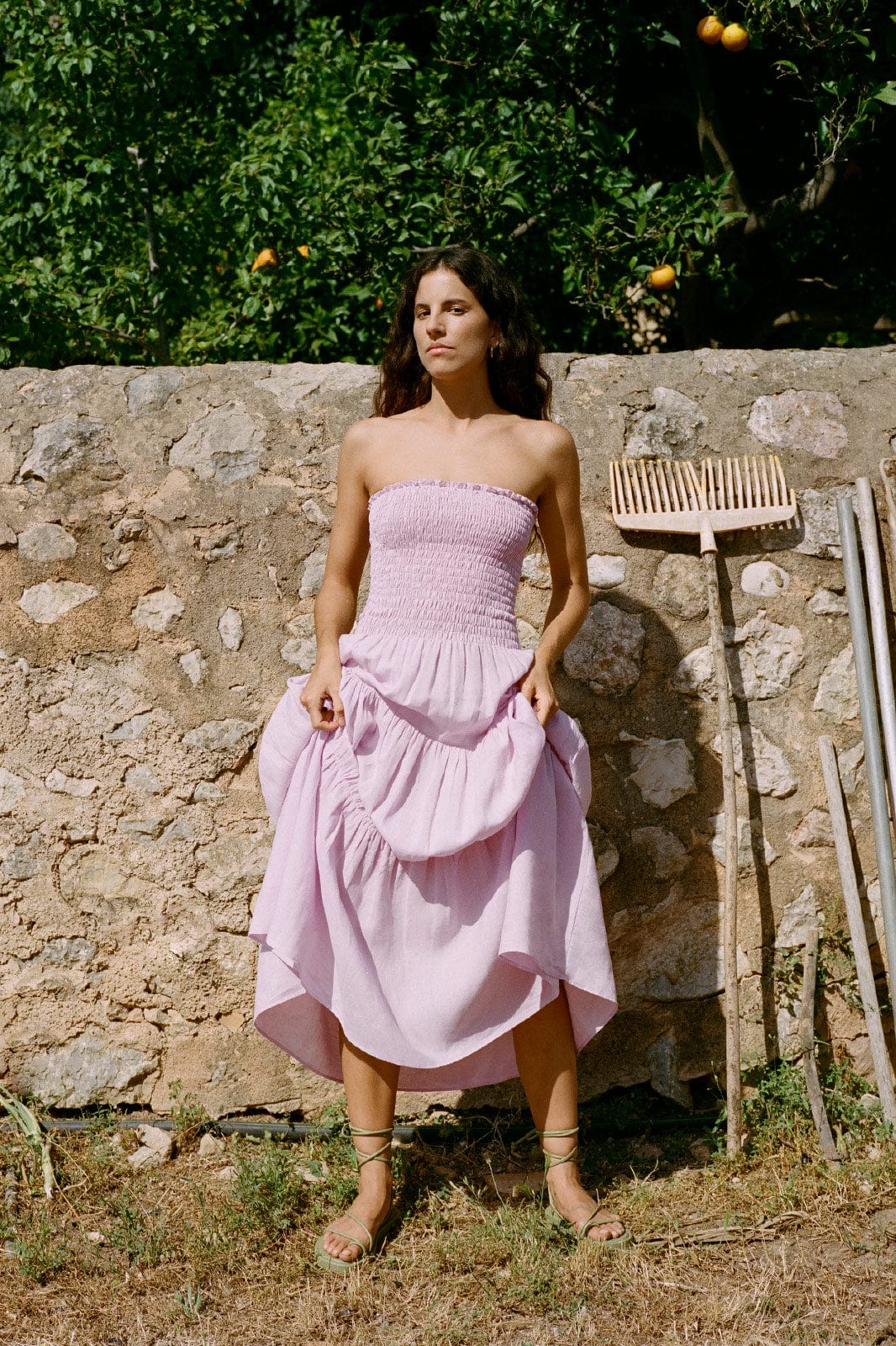 arkitaip Maxi Dresses lavender The Nini Smocked Bustier Dress in lavender