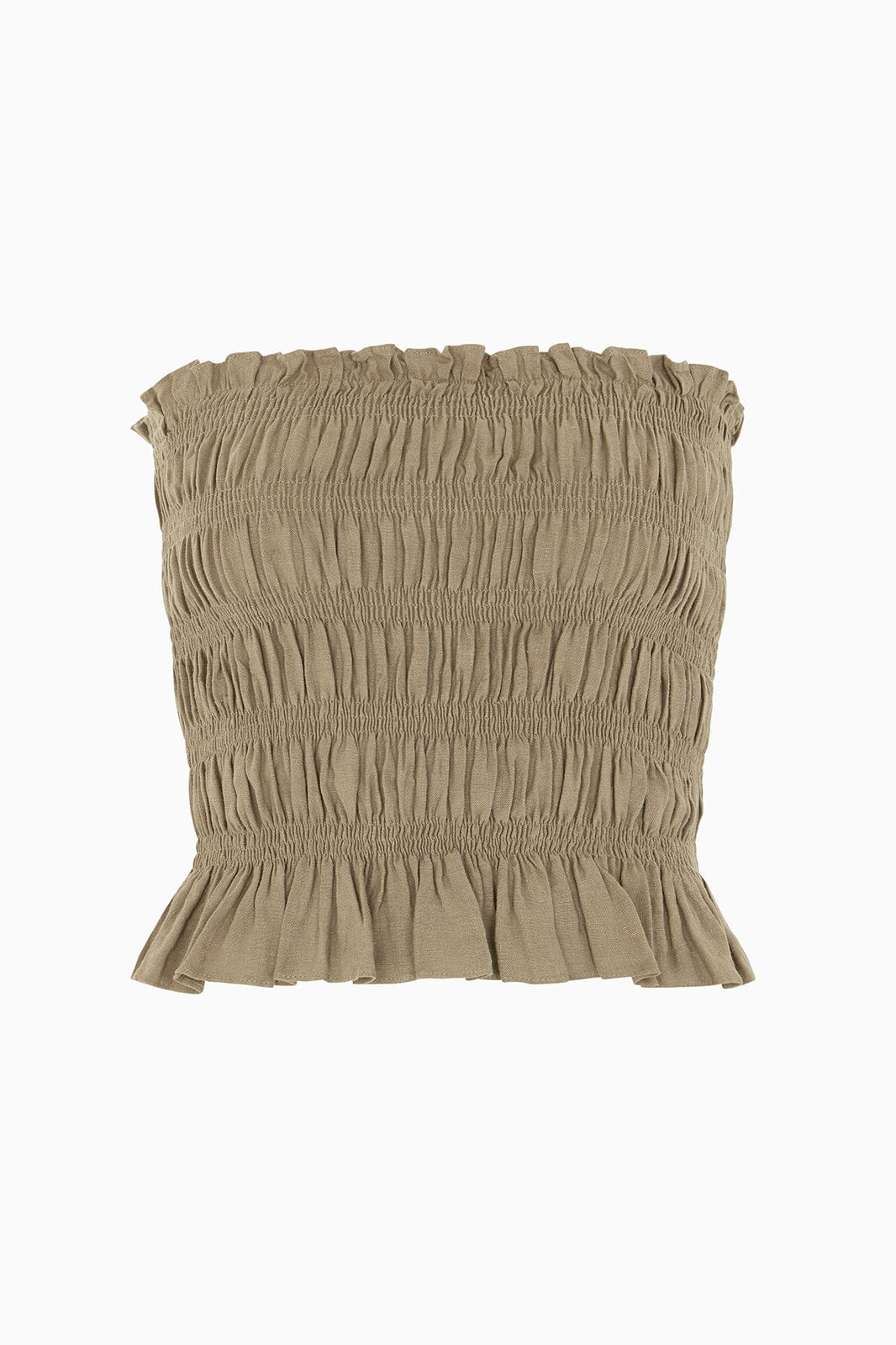 arkitaip OS / taupe The Milou Smocked Tube Top in taupe