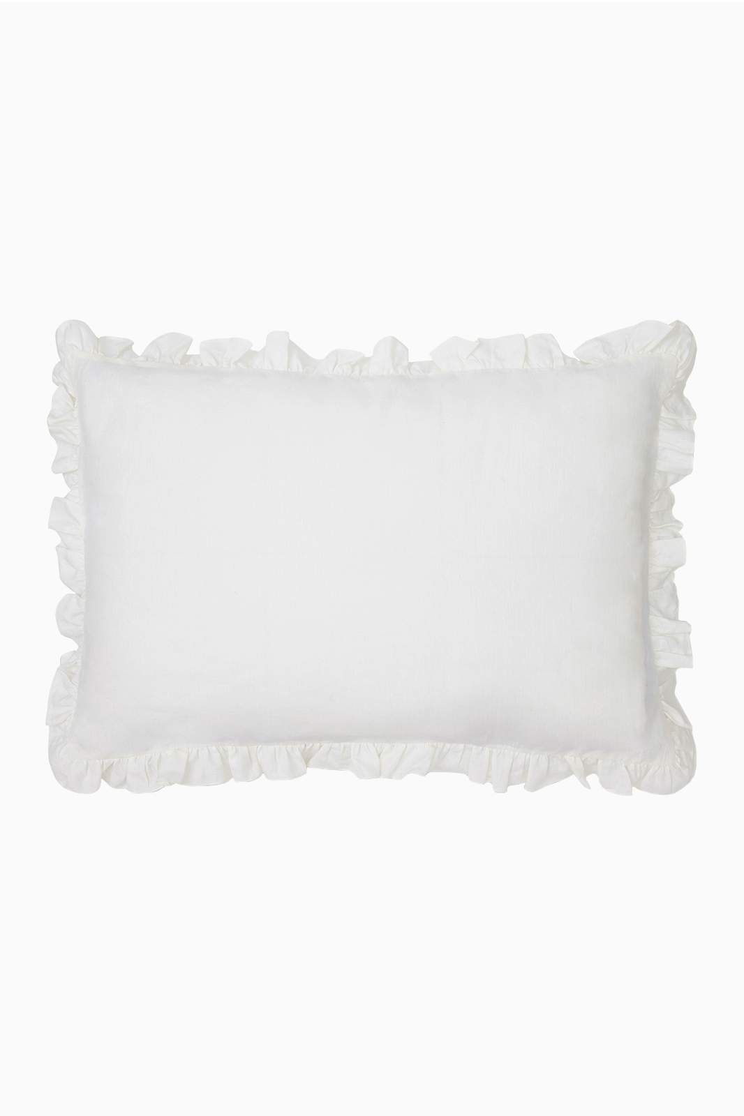 arkitaip Pillowslips The Ruffled Casita Linen Pillowslips Set in White