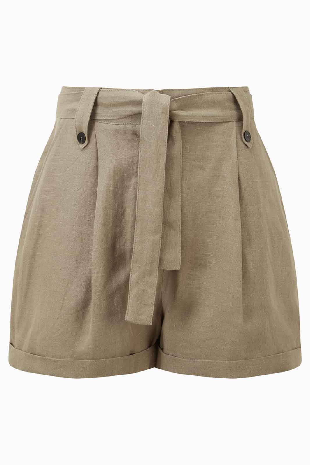 arkitaip Shorts The Nina Pleated Shorts in Taupe