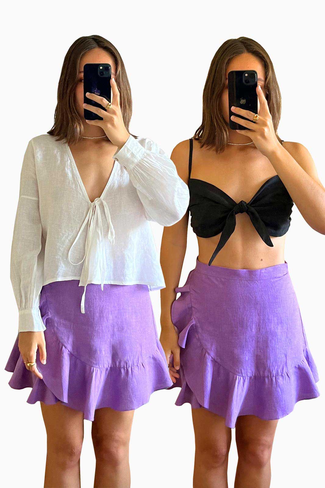 arkitaip Skirts The Sharon Ruffled Mini Skirt in Purple