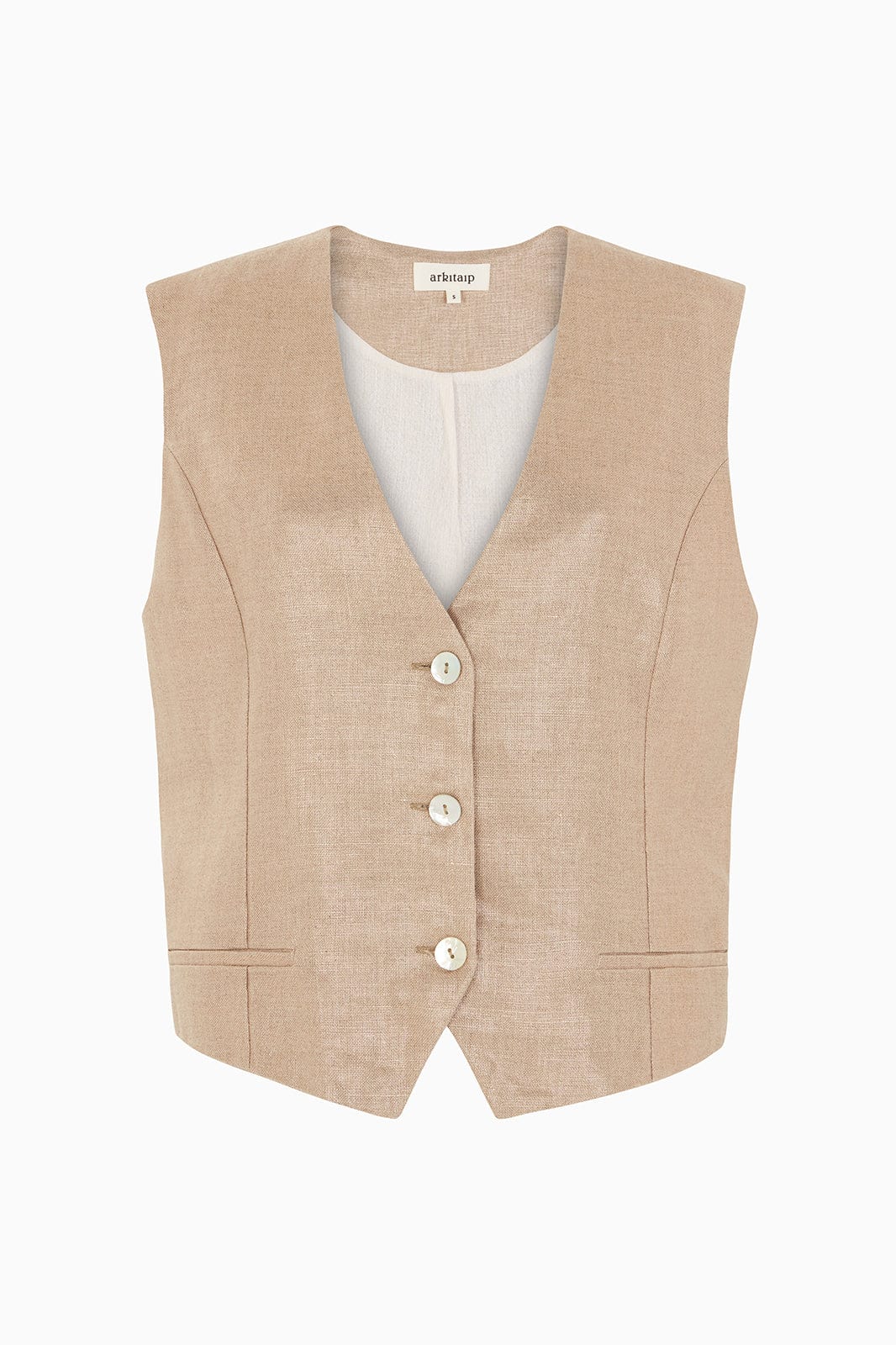 arkitaip The Bobby Linen Vest in gold