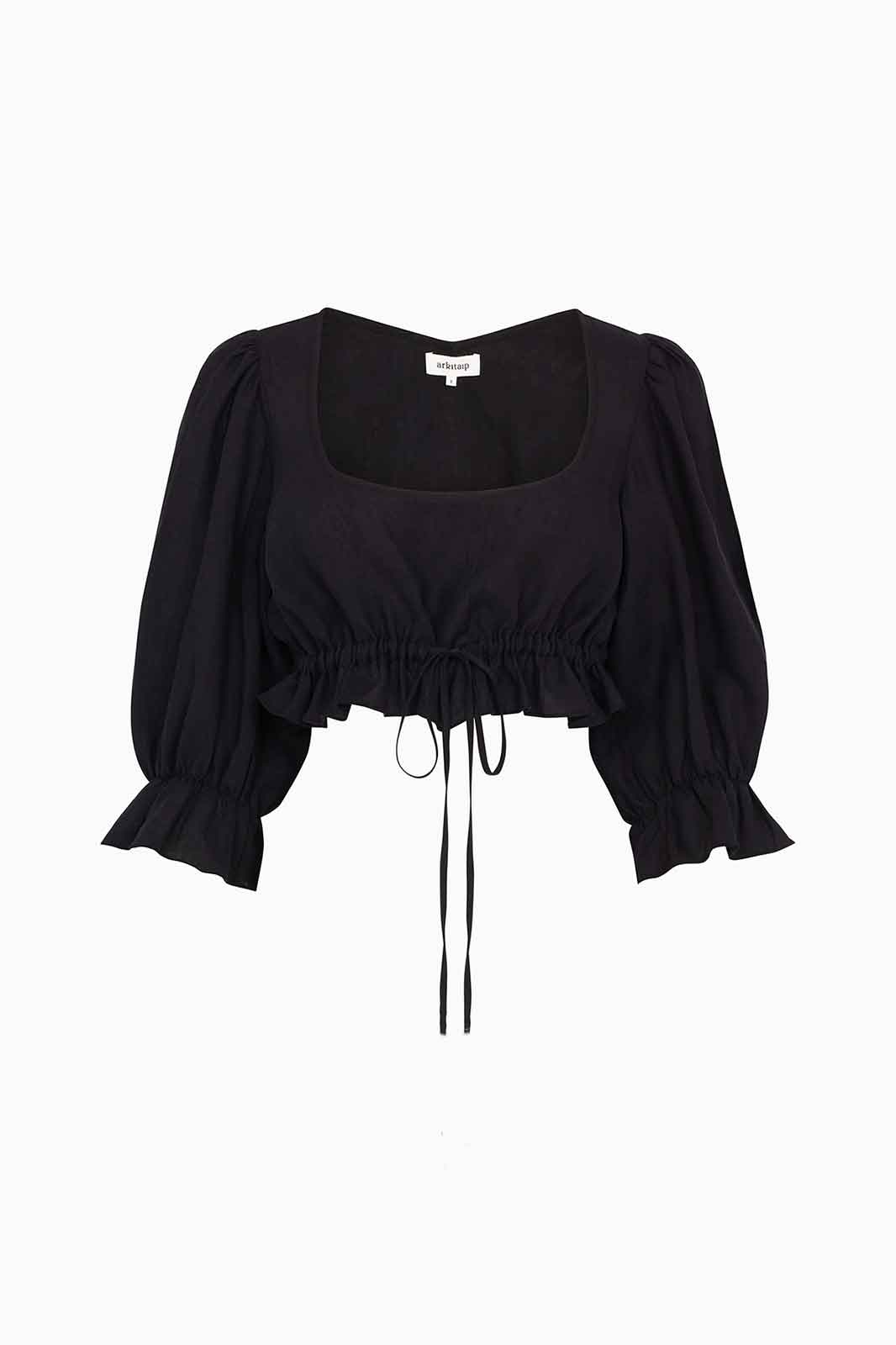 arkitaip Tops The Carla Puffed Sleeves Blouse in Black