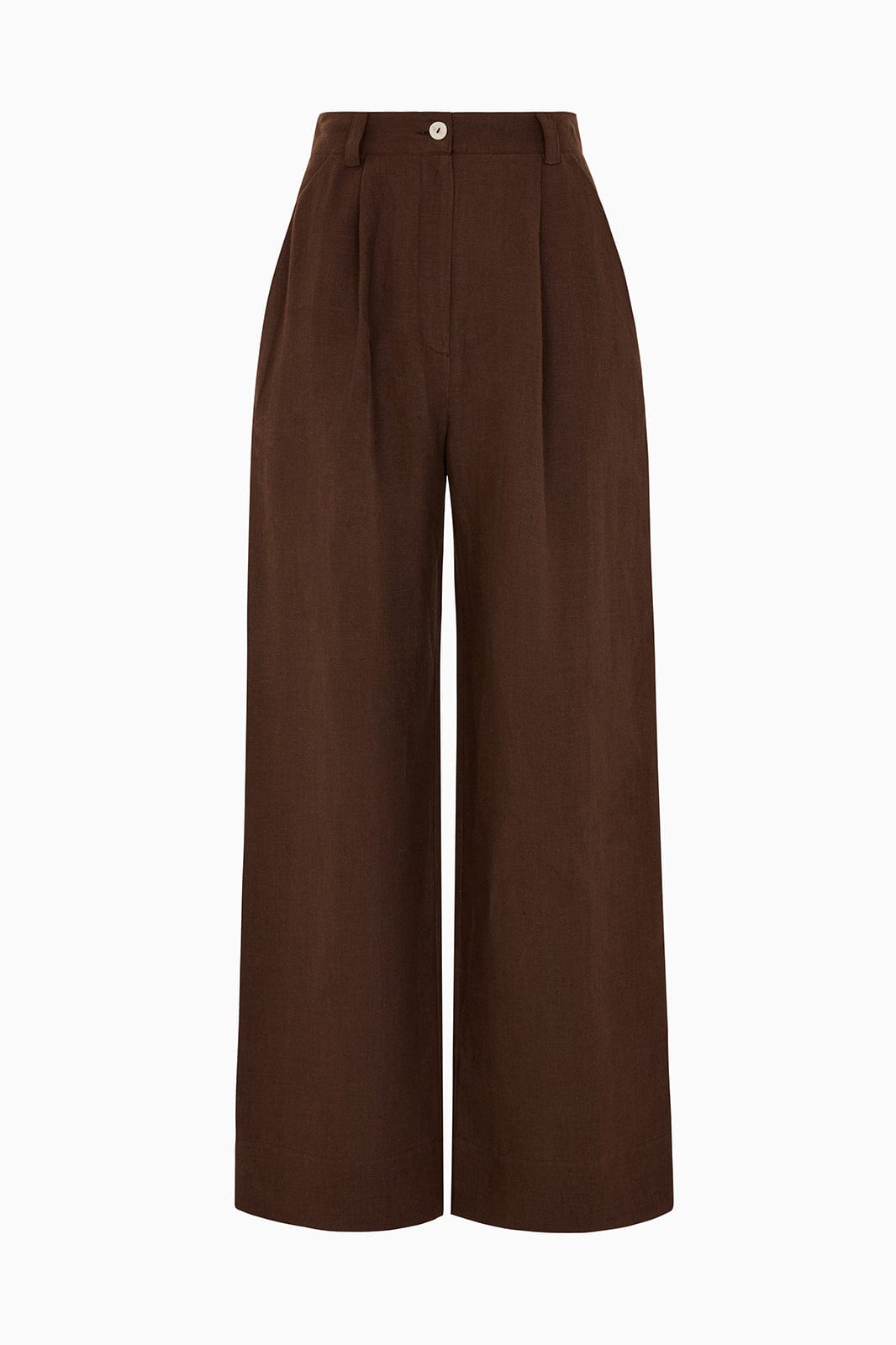 arkitaip - The Wabi Pleated Linen Trousers in chocolate