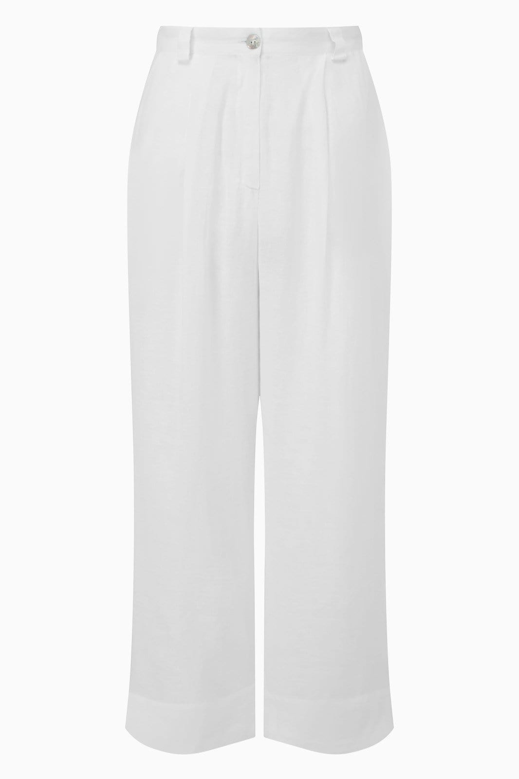 arkitaip Trousers The Wabi Pleated Linen Trousers in White - Sample